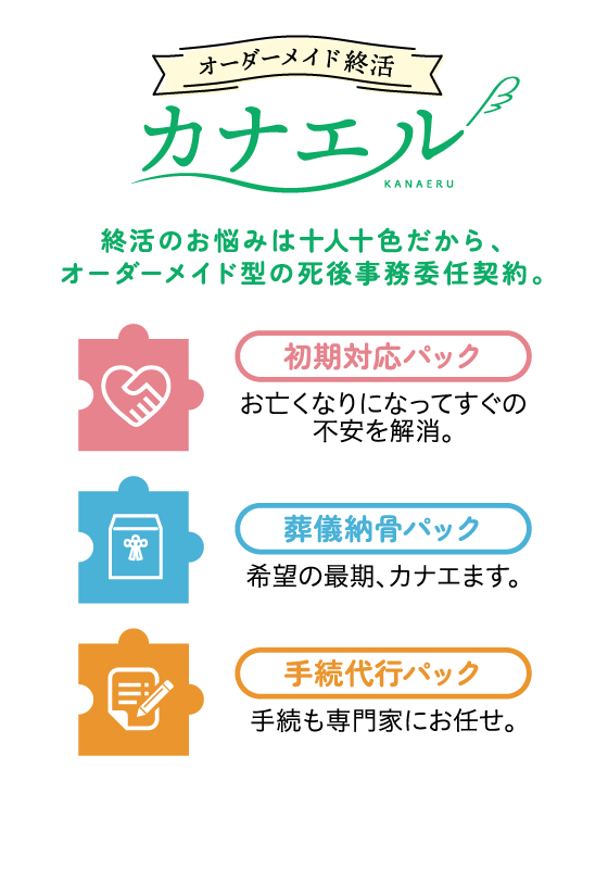 終活のお悩みは十人十色だから、オーダーメイド型の死後事務委任契約。